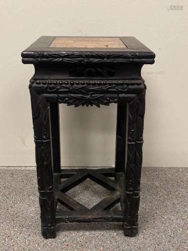 Chinese Rosewood Stand - Bamboo Motif