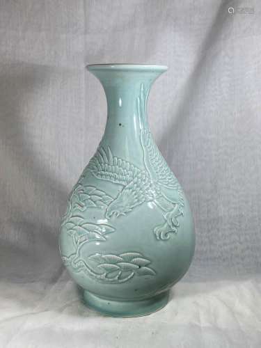Chinese Celadon Porcelain Vase - Hawk