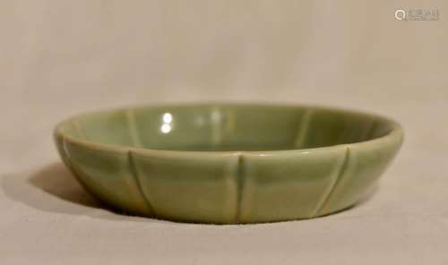 Chinese Lobbed Celadon Porcelain Dish