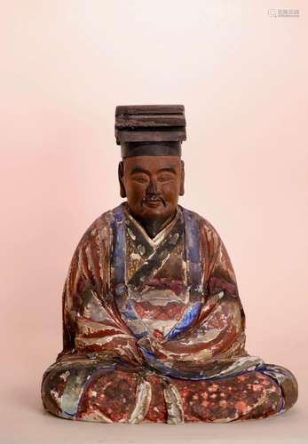 Antique Japanese Wood Priest