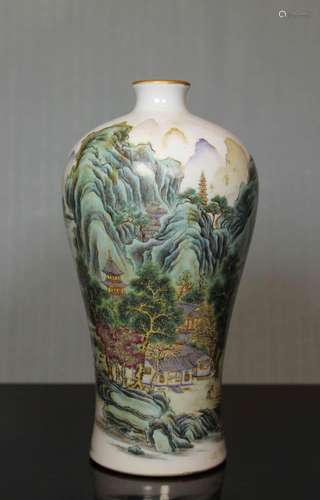 Chinese Landscape Meiping Vase - Albert Gallatin Estate