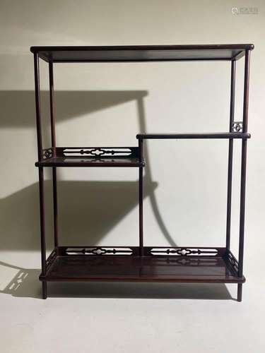 Chinese Hardwood Curio Shelf