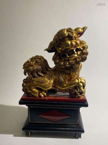 Chinese Carved Wood Foodog