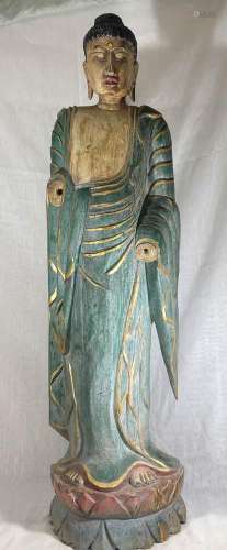 Asian Carved Wood Buddha