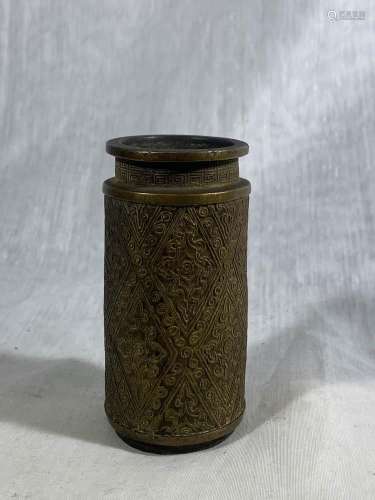 Chinese 18th cen Bronze Incense Vase