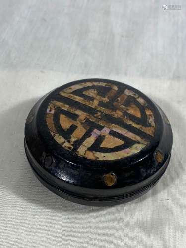 Korean 17th cen Lacquer Box with Mother of Pearl Inlay