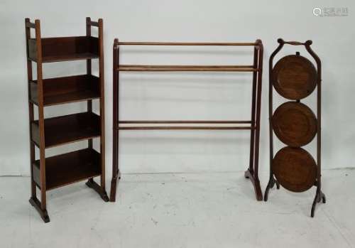 Towel airer, open bookcase and folding cakestand (3)
