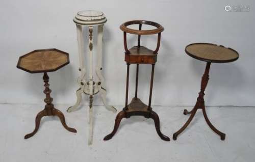 19th century star inlaid octagonal topped wine table on turned support to three cabriole legs, a