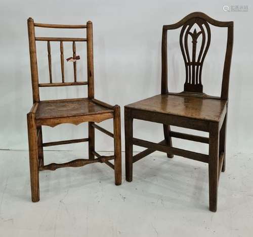 Seven assorted 19th century chairs including a country chair 'Clun' made by Owens at Clunton