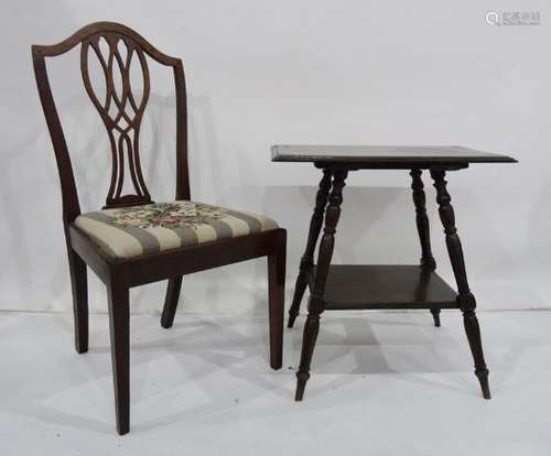 Rectangular two-tier side table and a mahogany Georgian single chair (2)