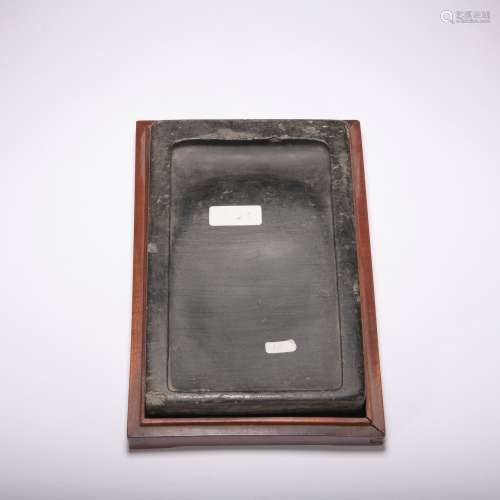 Qing dynasty Inkstone and wood box