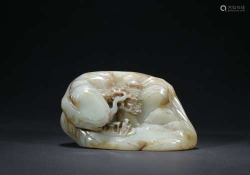 Qing dynasty jade ornament with figure and mountain pattern