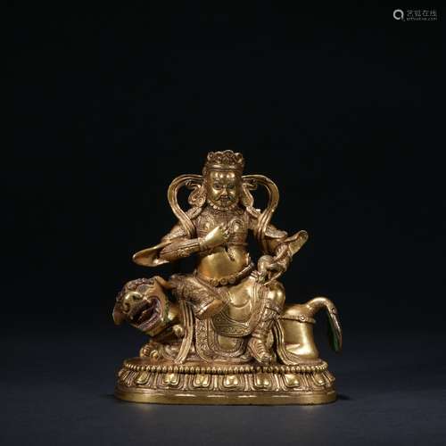 Qing dynasty gilt bronze statue of Mammon