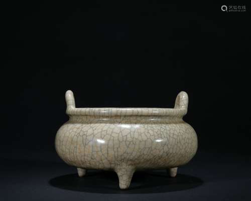 Qing dynasty Ge kiln incense burner