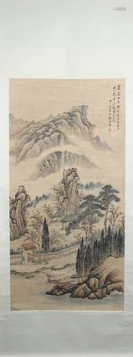 Qing dynasty Zhang cining's landscape painting