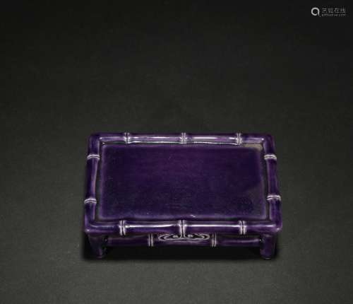 Qing dynasty purple glaze small square table