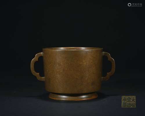 Qing dynasty bronze incense burner