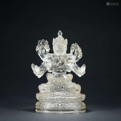 Qing dynasty crystal statue of Kalacakra