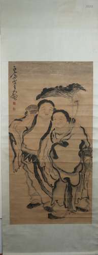 Qing dynasty Min zhen's figure painting