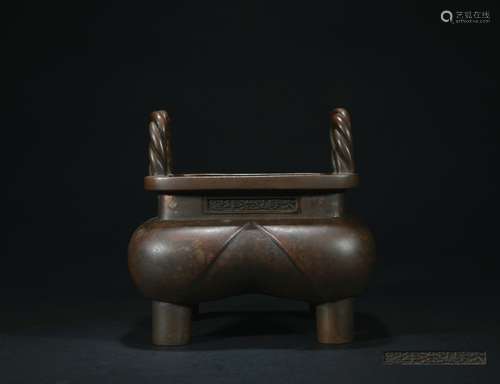 Qing dynasty bronze incense burner