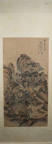 Qing dynasty Zhu henian's landscape painting