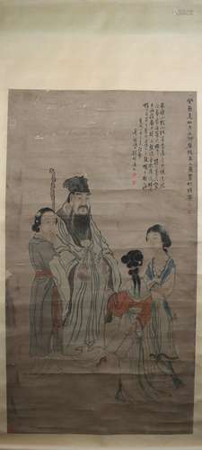 Qing dynasty Shu zhiding's figure painting