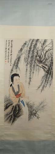 The modern times Zhang daqian's figure painting