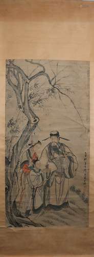 Qing dynasty Bao dong's figure painting