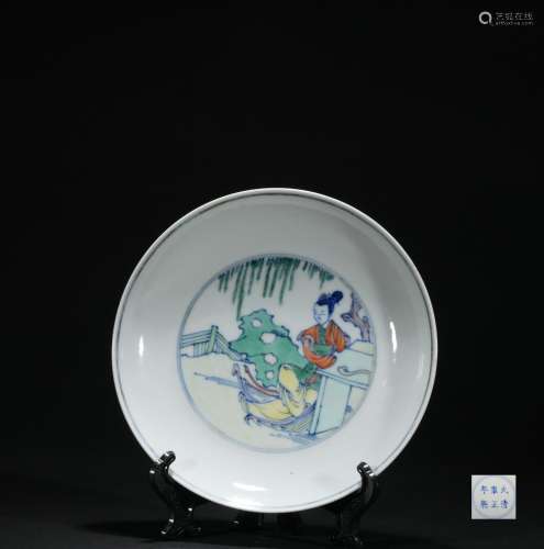 Qing dynasty multicolored plate with flowers pattern