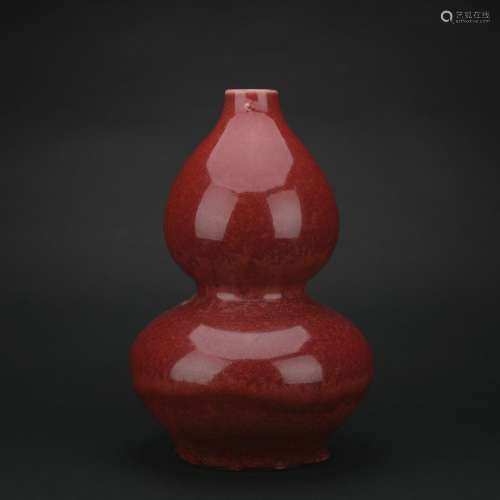 Qing dynasty cowpea red glaze bottle gourd