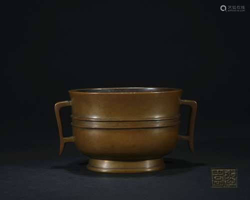 Qing dynasty bronze incense burner