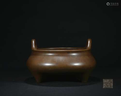 Qing dynasty bronze incense burner