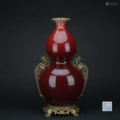 Qing dynasty transmutation glaze bottle gourd