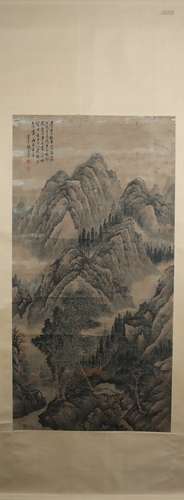 Qing dynasty Zhang zongcang's landscape painting