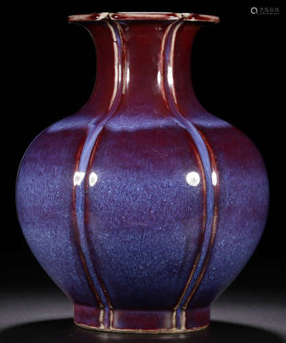 A KILN RED GLAZE VASE