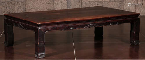 A HUALI WOOD CARVED BAT PATTERN DESK