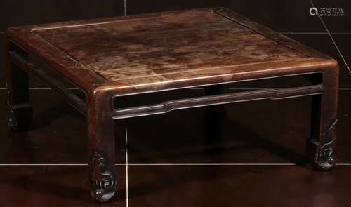 A HUALI WOOD CARVED DESK