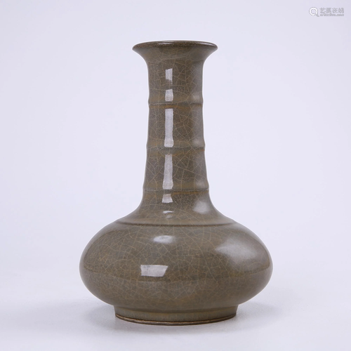 Official kiln gray celadon-glazed long-diamete…