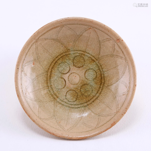 Hongzhou Kiln Celadon Plate with Lotus Design