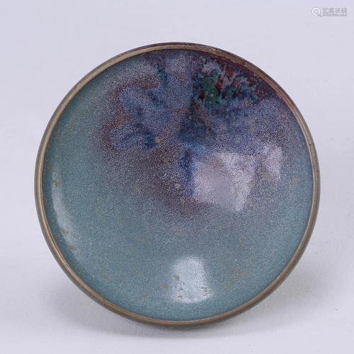 Jun kiln celadon plate with spots