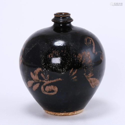 Cizhou kiln black-glazed rusty flower vase