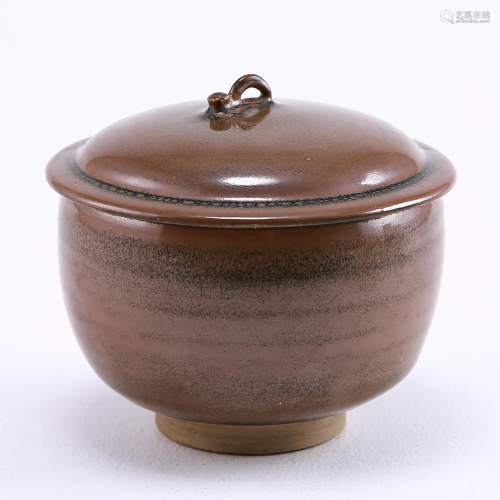 Cizhou Kiln Purple Gold Glazed Lid Jar