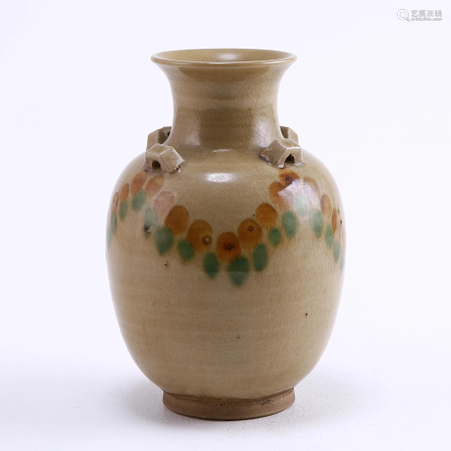 Changsha Kiln Celadon Dot Color Four Series Vase