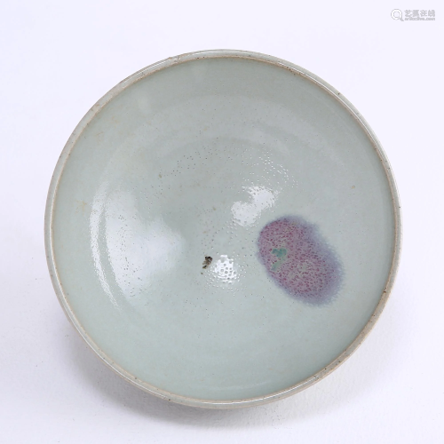 Jun Kiln Moon White Glazed Red Spot Bowl