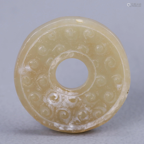 Hetian jade with tadpole pattern