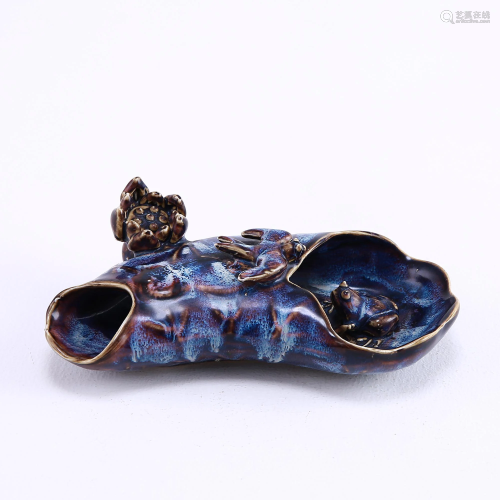 Lujun glaze kiln changing lotus leaf frog brus…