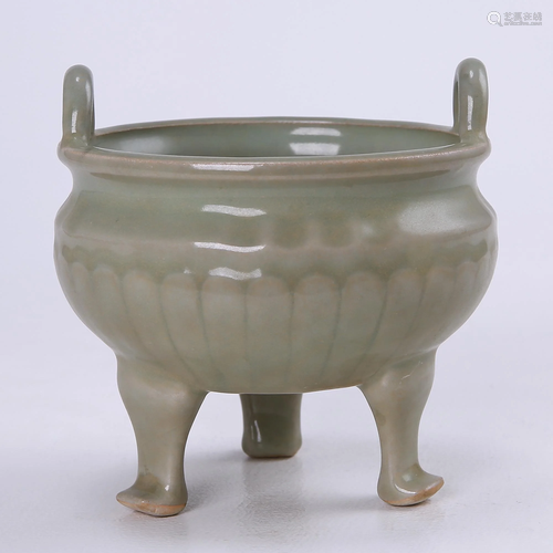 Hetian Celadon Tube Longquan Kiln Celadon Three-l…