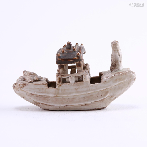 Cizhou Kiln White Glazed Brown Color Ship-sha…