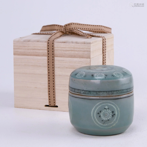 Korean celadon inlaid printing jar
