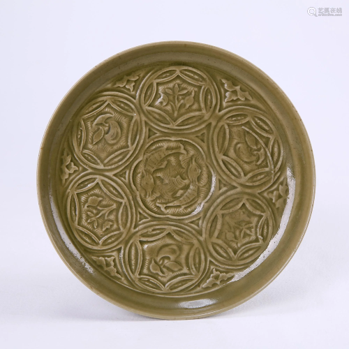 Yaozhou Kiln Celadon Engraved Plate